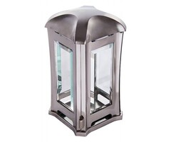 Lantaarn Luxe Design vierkant glimmend zilver