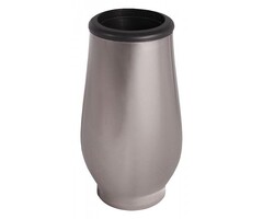 Grafvaas - breed bollend, hoog Glimmend rookzilver