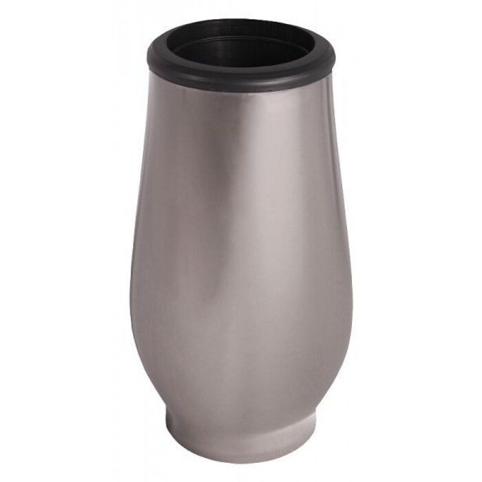 Grafvaas - breed bollend, hoog Glimmend rookzilver