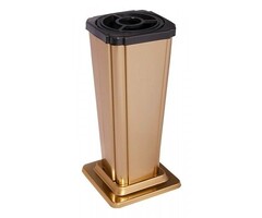 Grafvaas XL - tabs aflopend, Glimmend rookzilver