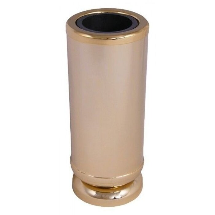 Grafvaas - rond op poot Glimmend goud