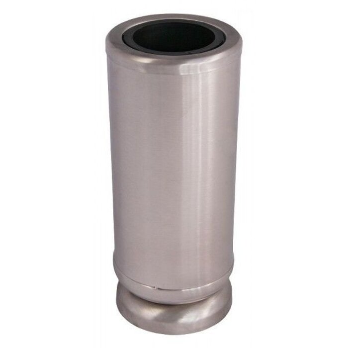 Grafvaas - rond op poot Gematteerd zilver