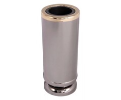 Grafvaas - rond op poot Glimmend rookzilver en goud