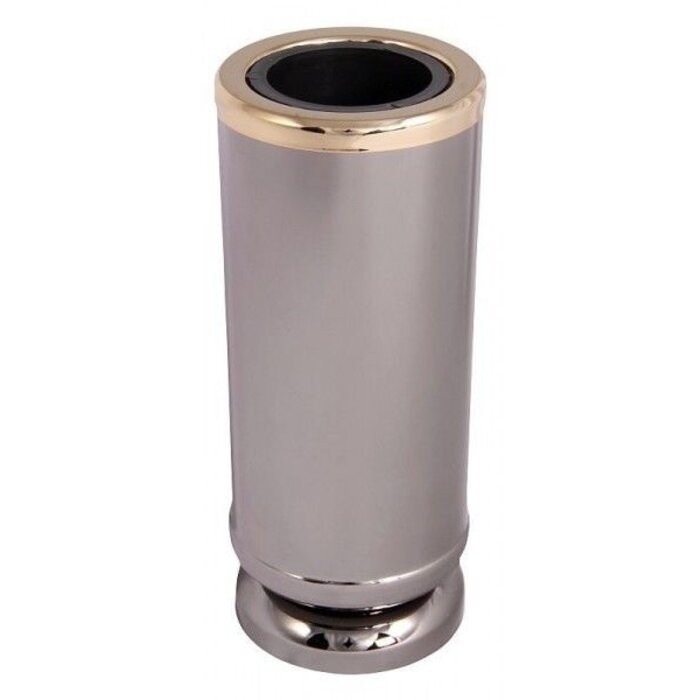 Grafvaas - rond op poot Glimmend rookzilver en goud