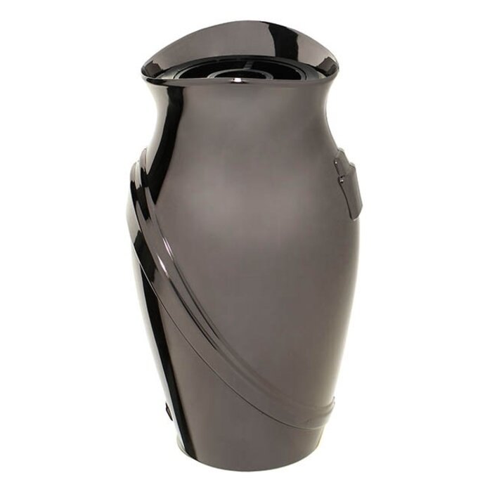 Kamelia design grafvaas Glimmend rookzilver