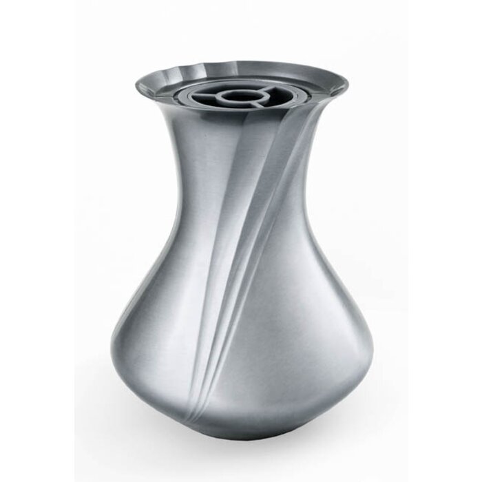 Serena Design grafvaas Gematteerd zilver