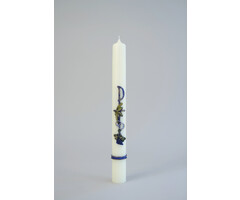 Huwelijkskaars P Ringen Blauw 400/40