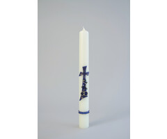 Huwelijkskaars Kruis Blauw 400/40