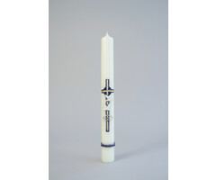 Huwelijkskaars Kruis Duif Blauw 400/40