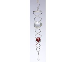Spinner Crystal tail zilver met rode kogel