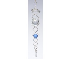 Spinner Crystal tail zilver met blauwe kogel