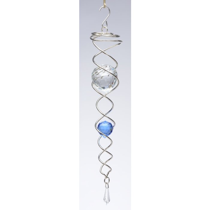 Spinner Crystal tail zilver met blauwe kogel