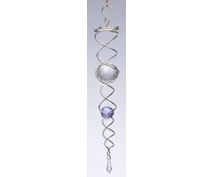 Spinner Crystal tail zilver met paarse kogel