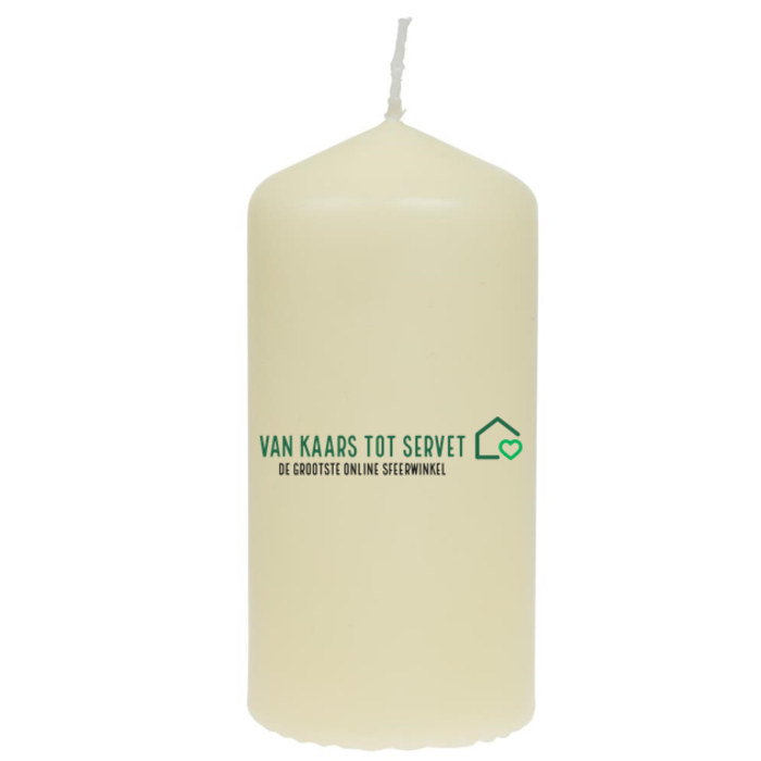 Bedrukte kaars 250/80 ivoor met afbeelding
