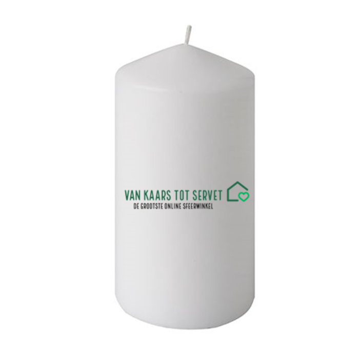 Bedrukte kaars 250/80 wit met afbeelding