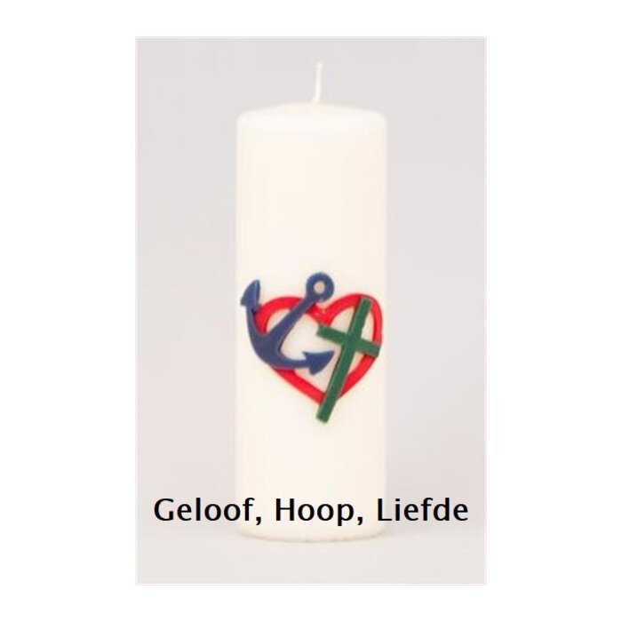 Bedrukte kaars 250/80 wit