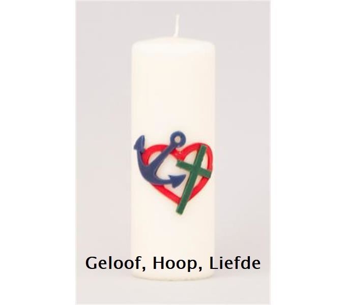 Bedrukte kaars 250/80 wit