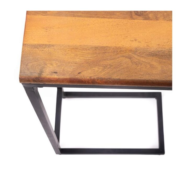 Rootsmann Bijzettafel staal industrieel | bruin