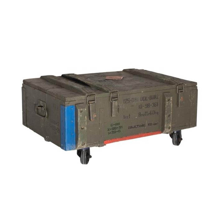 Rootsmann Vintage legerkist salontafel met wielen (limited edition)