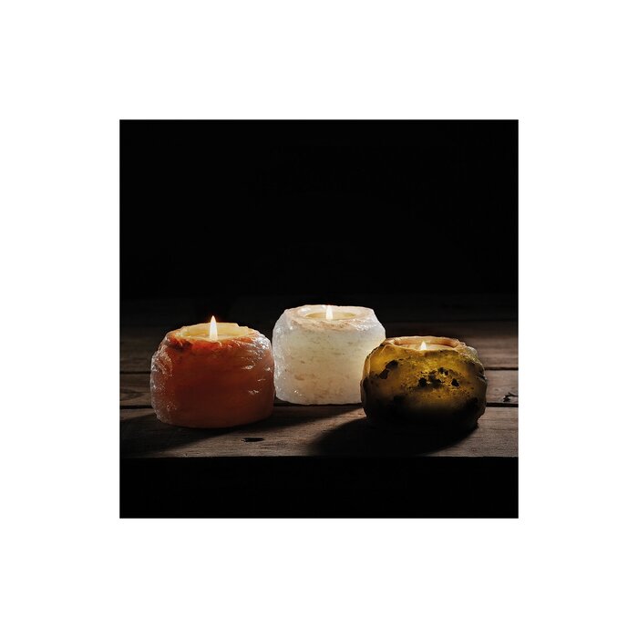 Himalaya Zoutlamp Theelichthouders | Rock Trio
