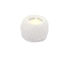 Himalaya Zoutlamp Theelichthouder | Wit