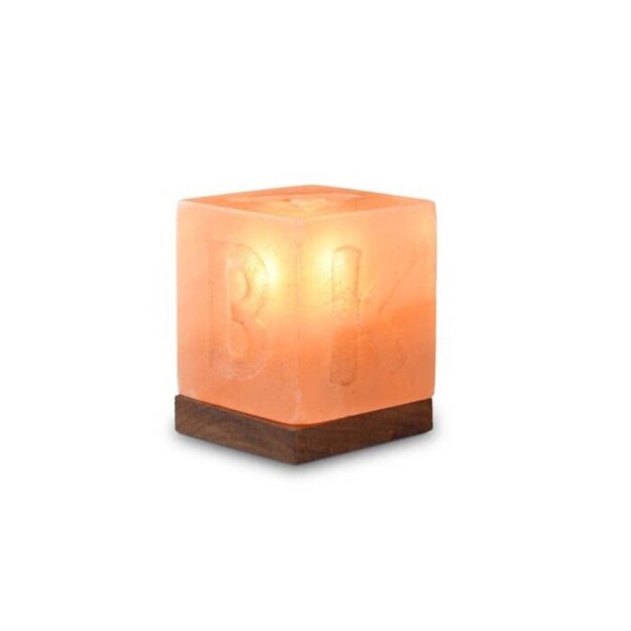 Himalaya Zoutlamp Kubus ABC | Oranje