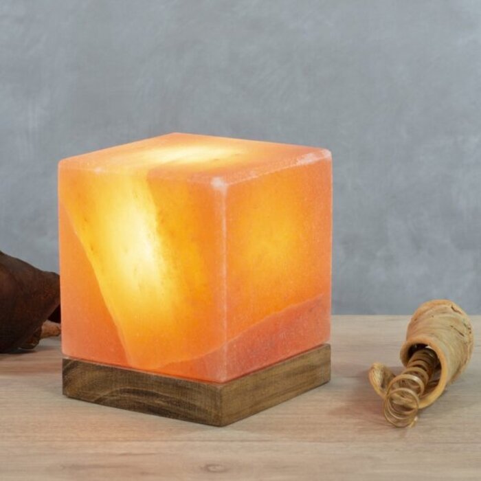 Himalaya Zoutlamp Kubus | Oranje
