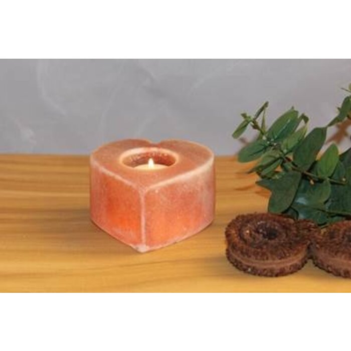 Himalaya Zout theelichthouder Hart | Oranje