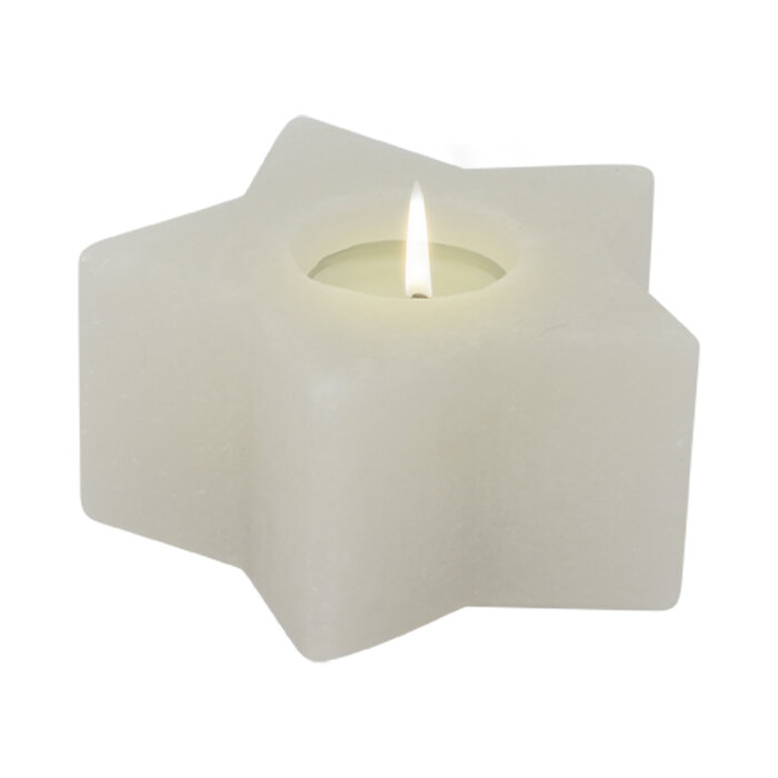 Himalaya Zout theelichthouder Ster | Wit