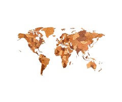 Houten wandpuzzel wereldkaart Size S | Bruin