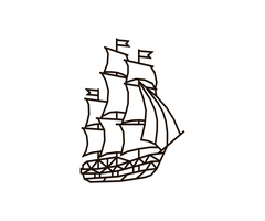 Houten wandpuzzel Schip | Zwart