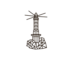 Houten wandpuzzel Vuurtoren | Zwart