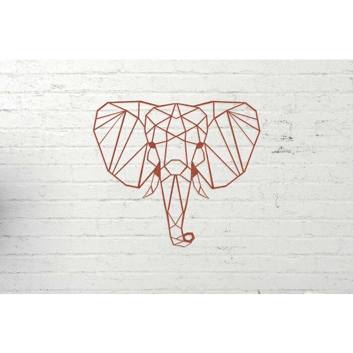 Metalen wanddecoratie Olifant