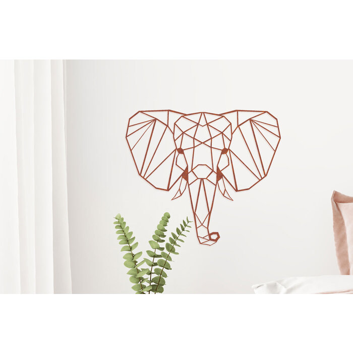 Metalen wanddecoratie Olifant