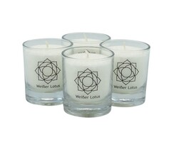 CHAKRA kaars | witte lotus (set 4 stuks)