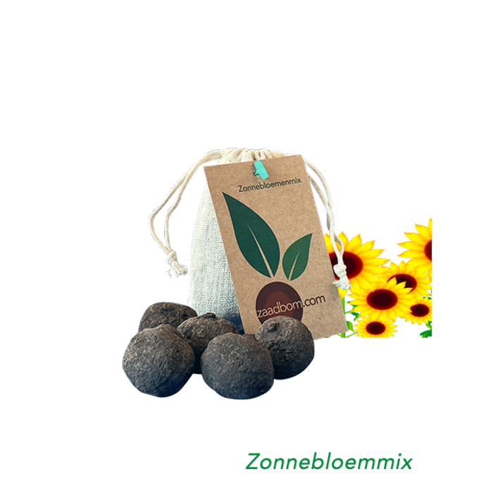 Zaadbommetjes Zonnebloemmix | 5 stuks in een zakje