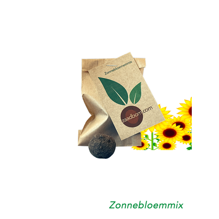 Zaadbommetje Zonnebloemmix | 1 stuk in een zakje