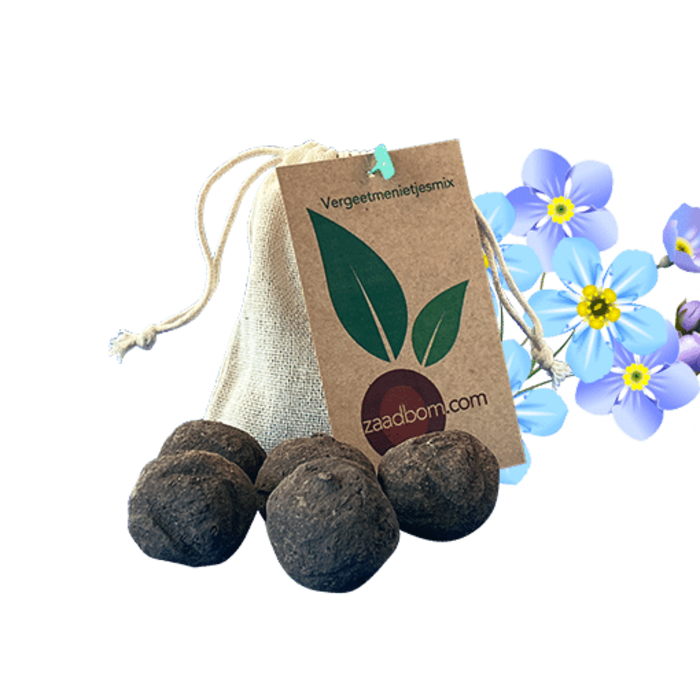 Zaadbommetjes Vergeetmenietjesmix | 5 stuks in een zakje