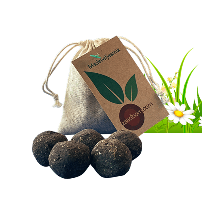 Zaadbommetjes Madeliefjesmix | 5 stuks in een zakje