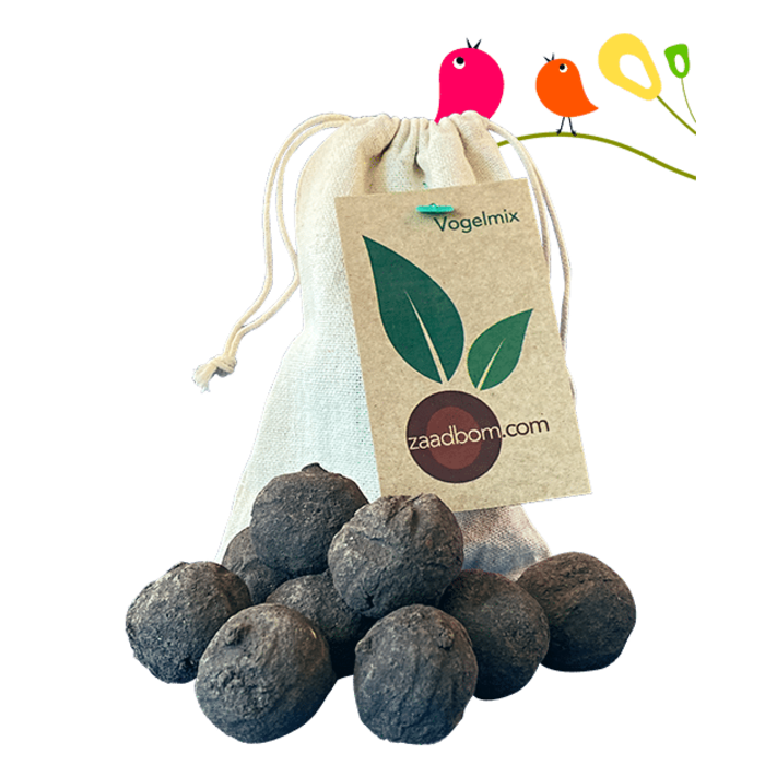 Zaadbommetjes Vogelmix | 10 stuks in een zakje