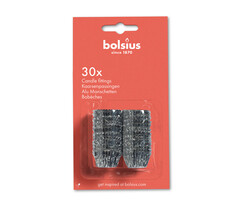 Bolsius Blister met 30 kaarsenpassingen Zilver