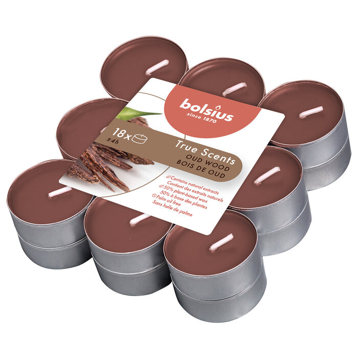 Bolsius True Scents geurtheelicht brick 18 Oud Wood