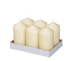 Bolsius Neutrale stompkaars 128/68 tray 6 Ivoor