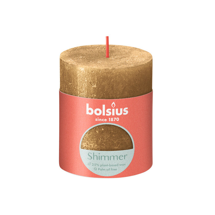 Bolsius Shimmer rustiekkaars 80/68 Goud