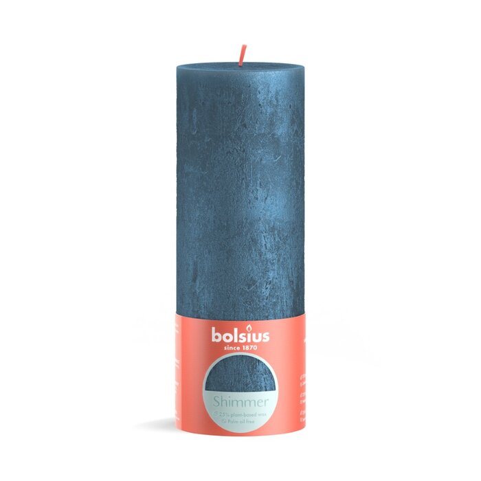 Bolsius Shimmer rustiekkaars 190/68 Blue