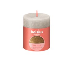 Bolsius Sunset rustiekkaars 80/68 Sandy grey + Gold