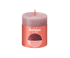 Bolsius Sunset rustiekkaars 80/68 Ash rose + Red