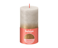 Bolsius Sunset rustiekkaars 130/68 Sandy grey + Gold