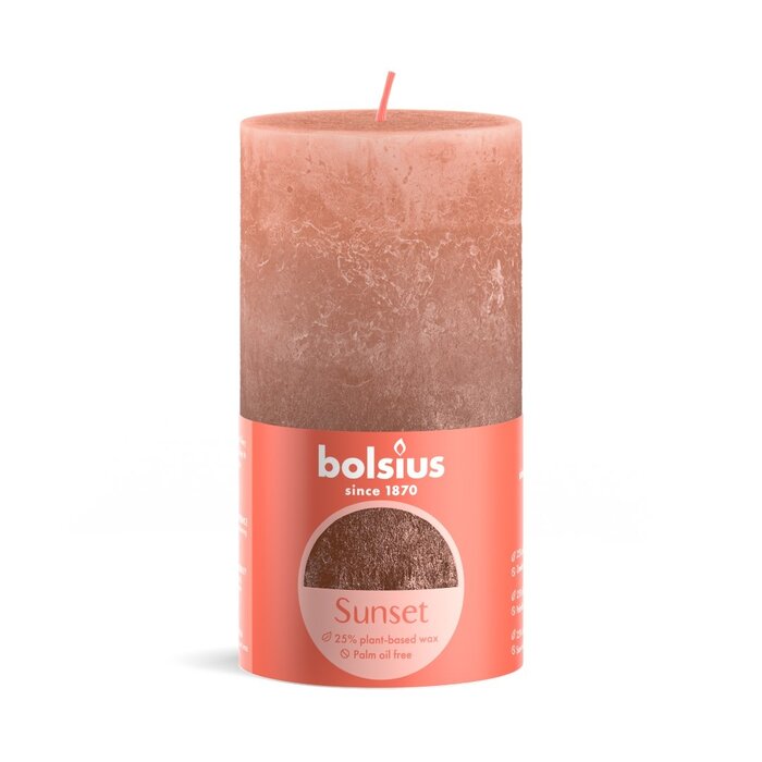 Bolsius Sunset rustiekkaars 130/68 Creamy Caramel + Copper