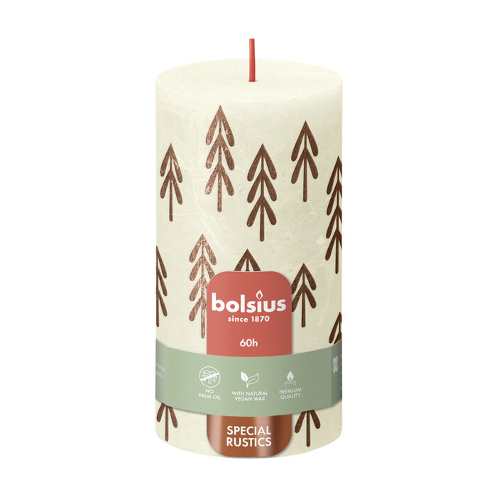 Bolsius Silhouette rustiekkaars 130/68 Soft Pearl